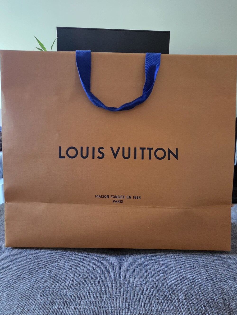LOUIS VUITTON Shopping Bag Blue Handles